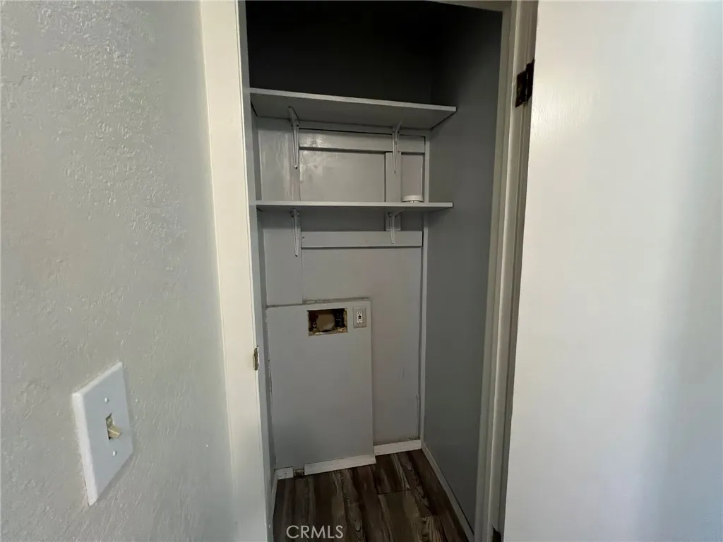 Washer can be hooked up in hall closet (dryer hook up in the shed in the driveway.)