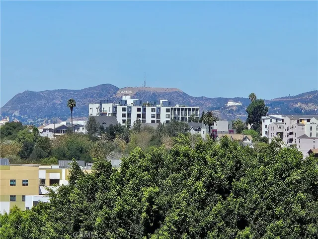 VIEW OF HOLLYWOOD SIGN AND OBSERVATORY FROM BALCONY (ZOOMED)
