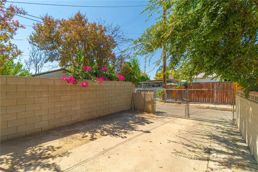 Backyard with mature trees