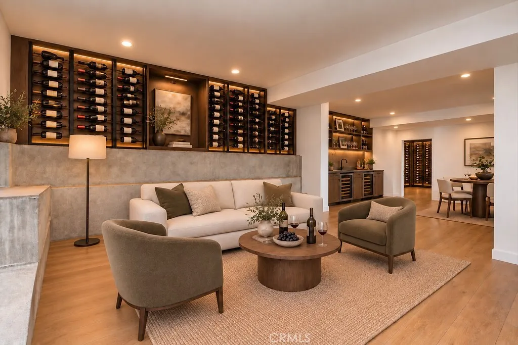 Basement conversion to wine cellar rendering.