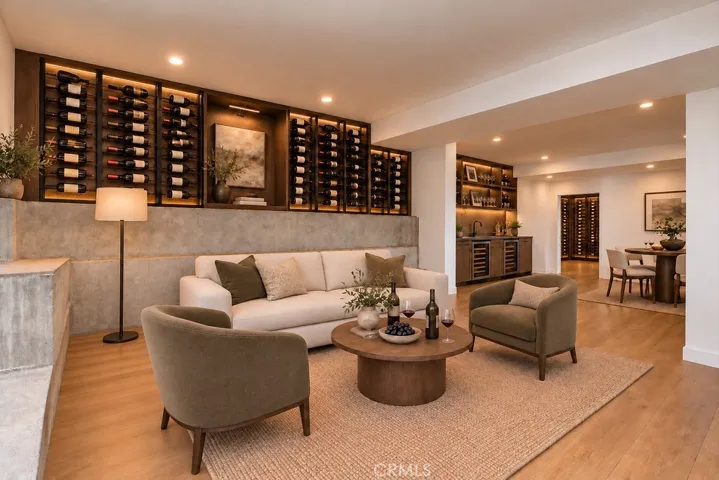 Basement conversion to wine cellar rendering.