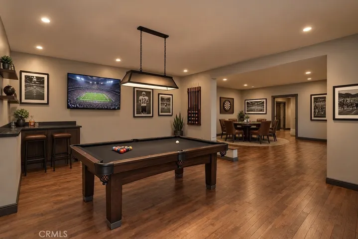 Basement conversion to Game Room rendering.