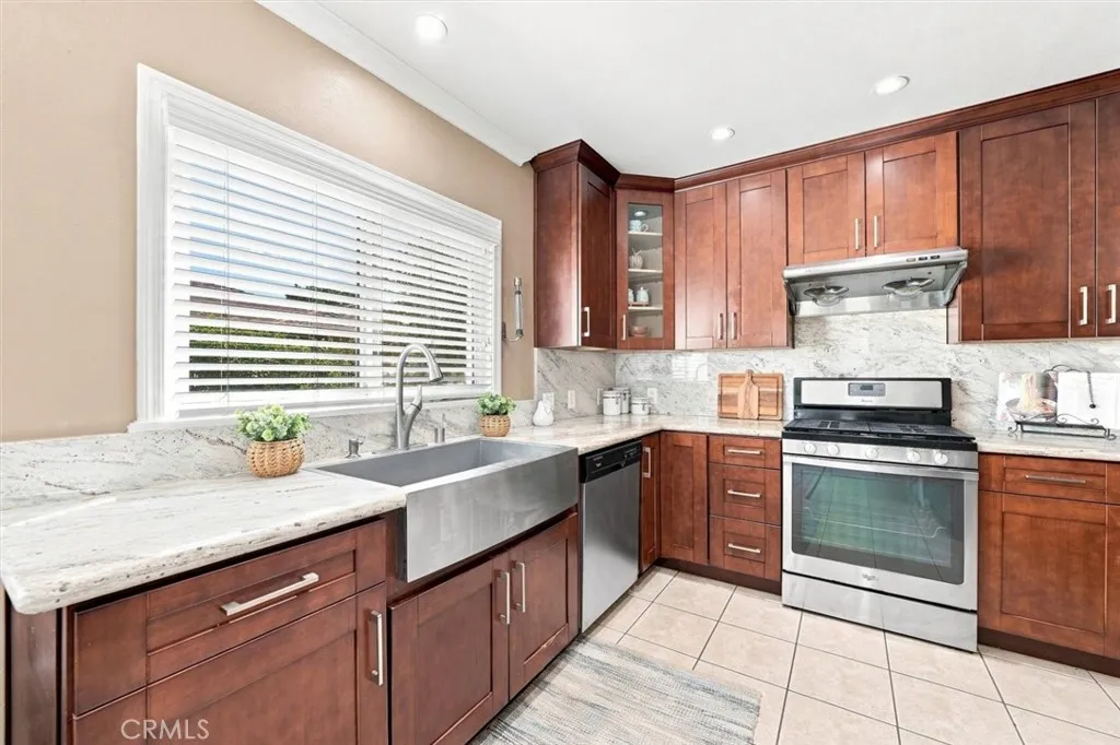 Kitchen with stainless steel appliances