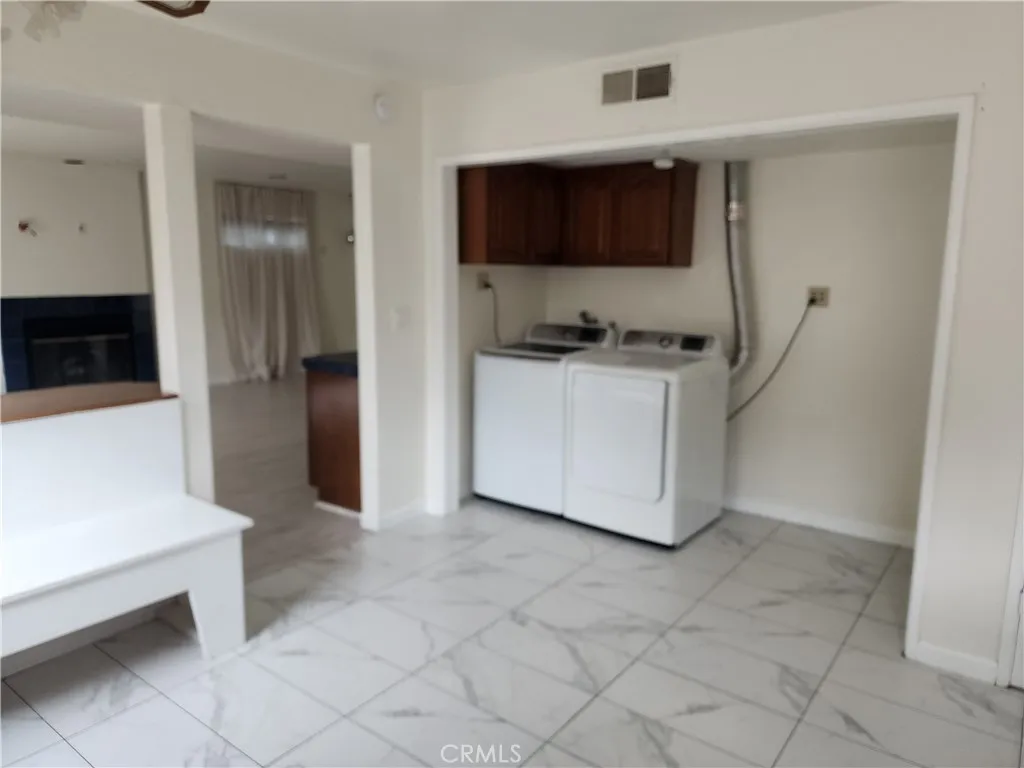 Laundry closet in kitchen