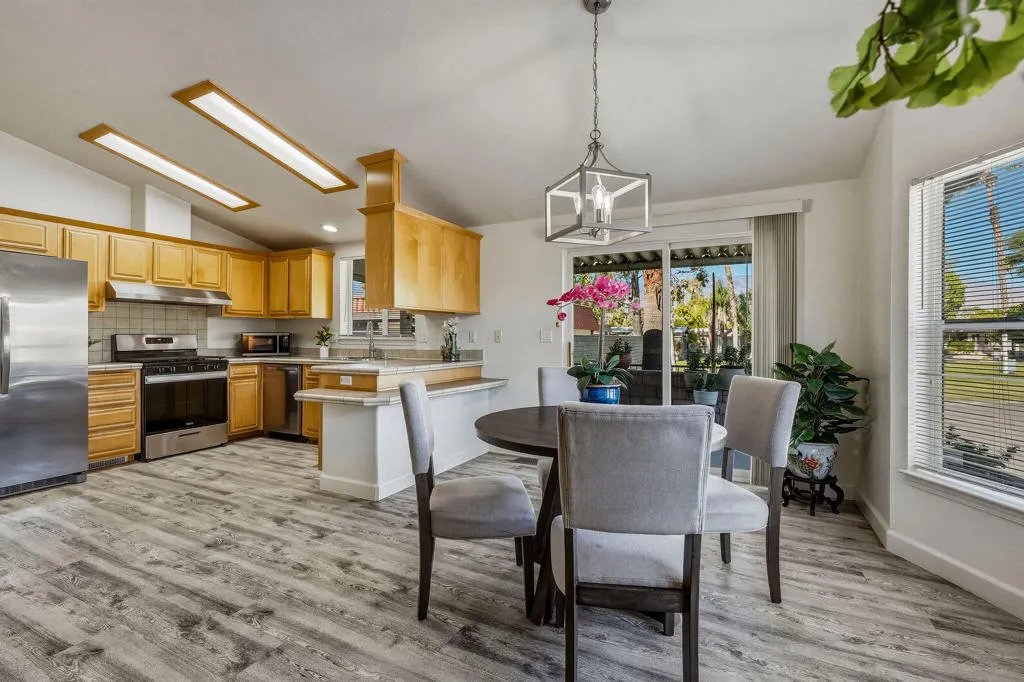 Open dining and kitchen