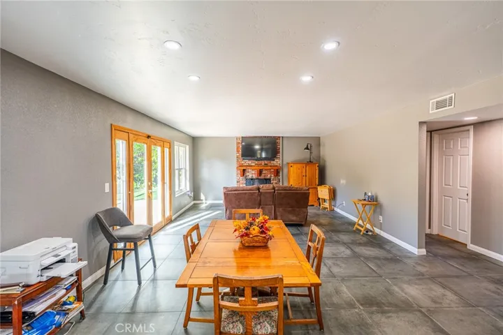 Living room and dining area