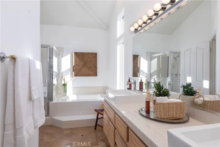 Separated tub and shower in the primary bath
