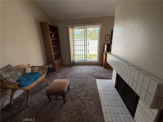 Sunlit cozy area with dual sided fireplace