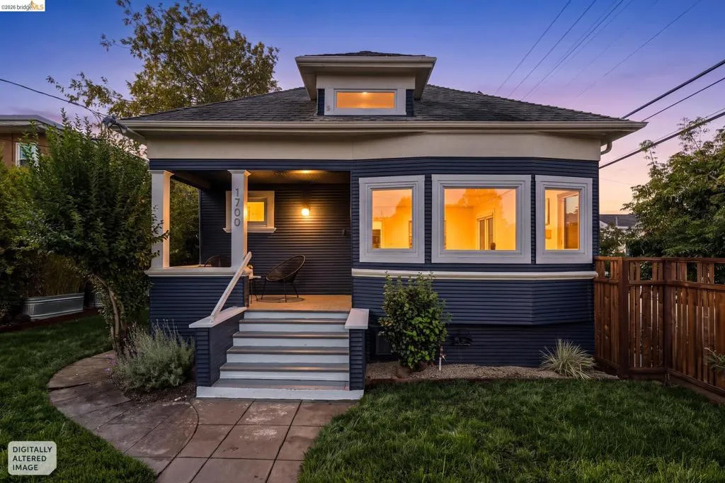 Blue horizontal siding exterior with contrasting white trim