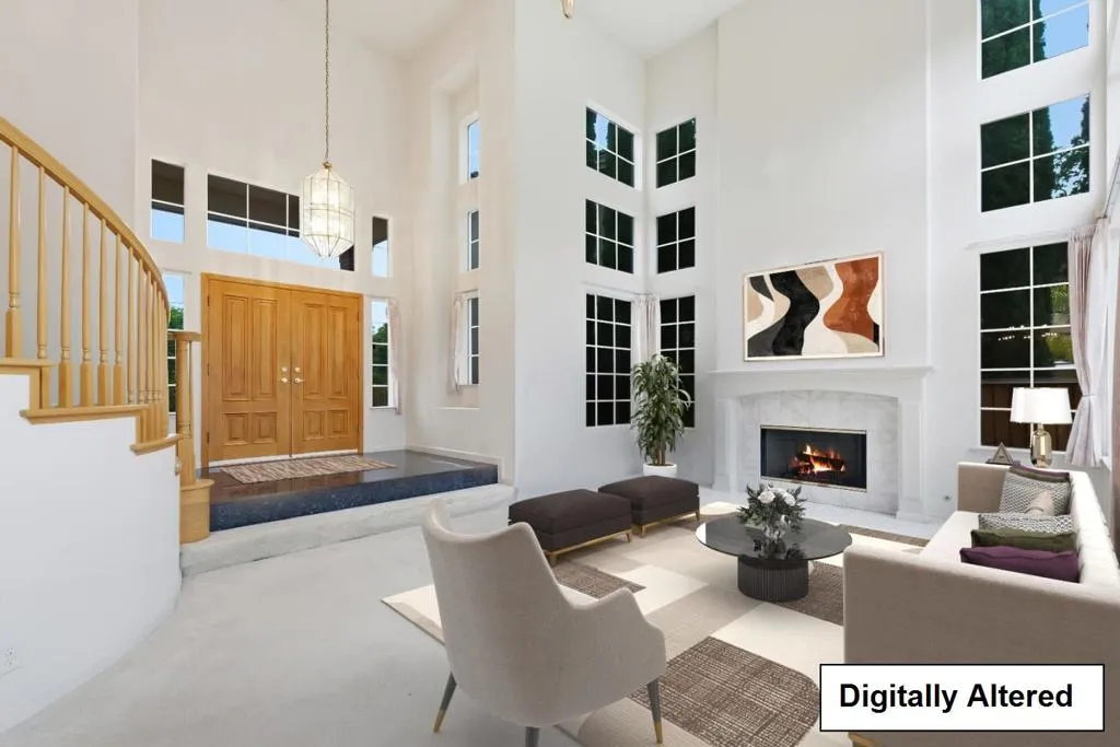 Virtually staged living room Virtually staged living room