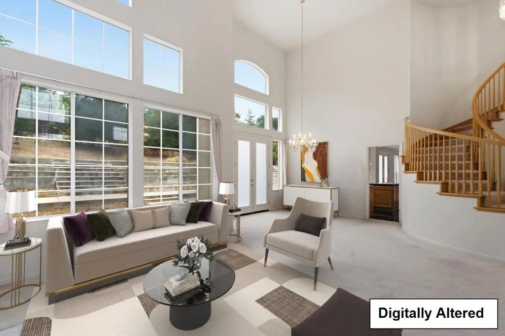 Virtually staged living room Virtually staged living room