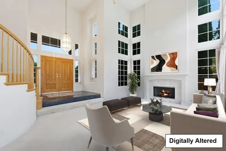 Virtually staged living room