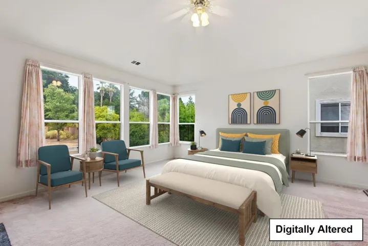 Virtually staged Primary Bedroom on second floor