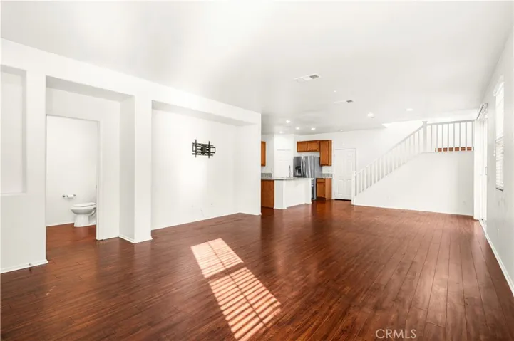 Open concept kitchen, drining and living area