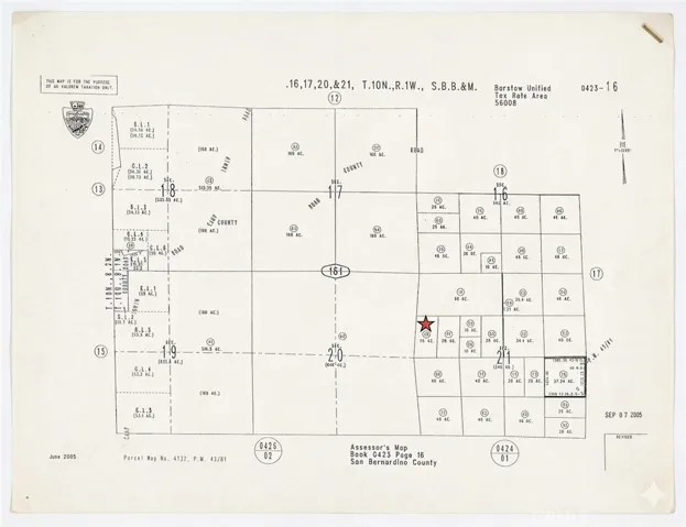 Red star is subject parcel