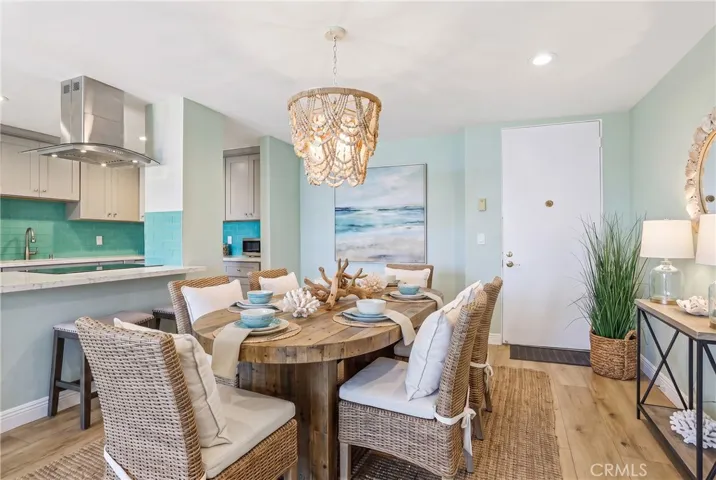 Virtually staged dining area
