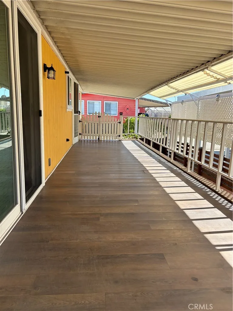 covered patio facing front