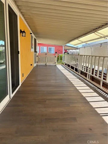 covered patio facing front