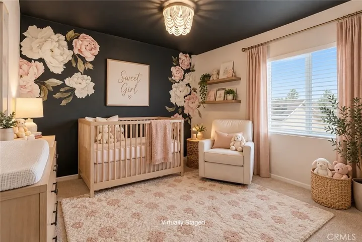 Bedroom 2 virtually shown as a nursery