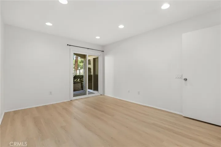 Bedroom with private patio.