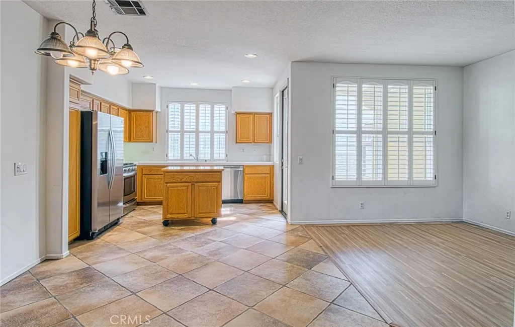 Kitchen and living area.
