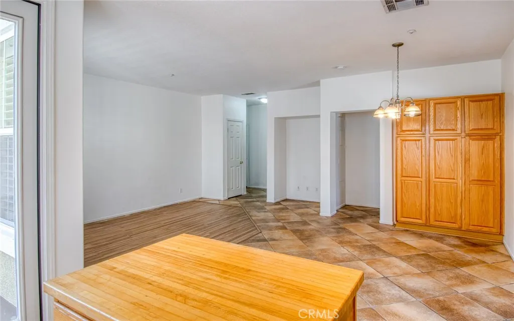 Kitchen looking out to dining area.