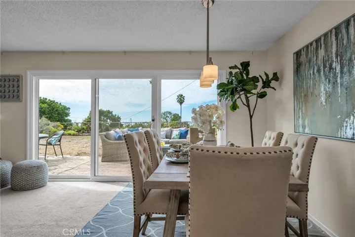 Dining area with easy access to rear yard