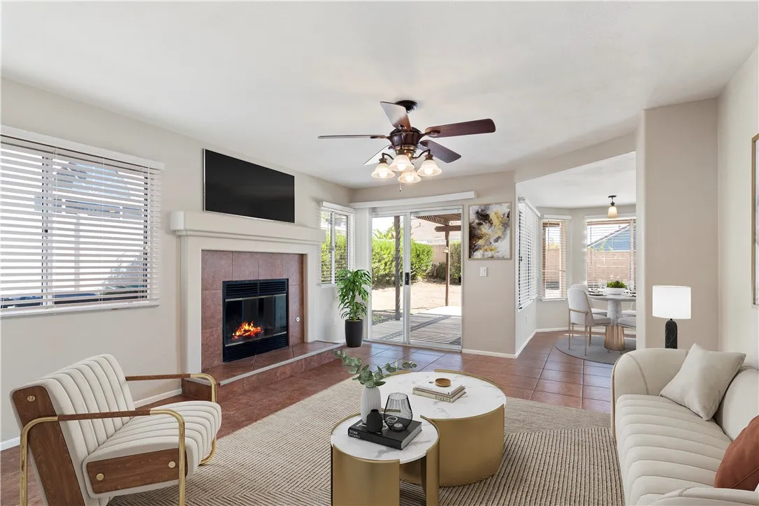 Virtually staged family room Virtually staged family room