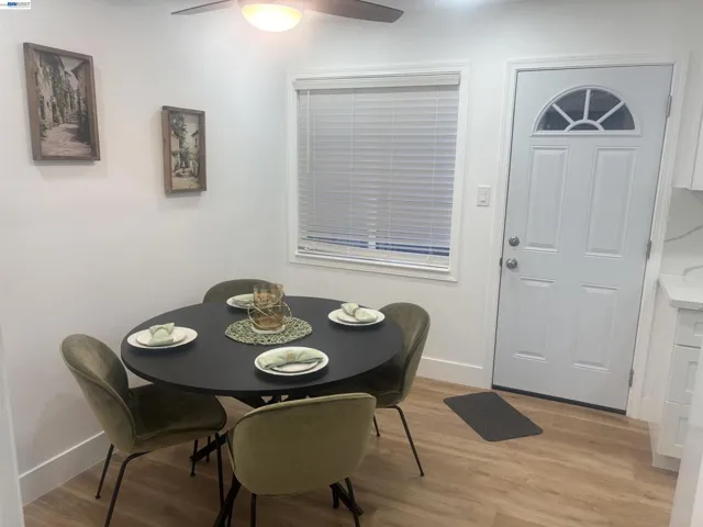Staged with dining table