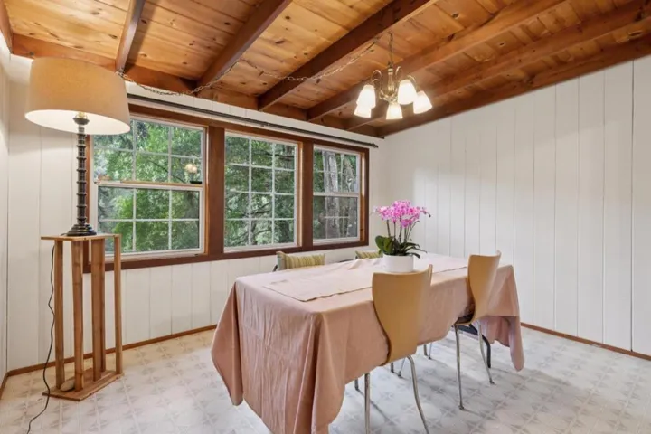 Dedicated Dining Room with mountain views and high ceilings
