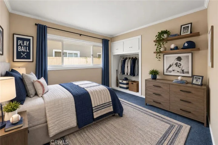 Virtually staged 2nd bedroom