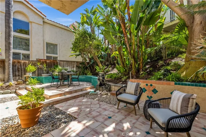 The backyard has plenty of space to entertain all year long.