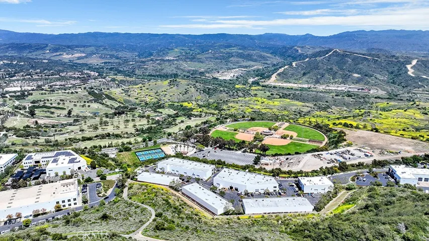 Drone shot of Richard T Steed Memorial Park in San Clemente.