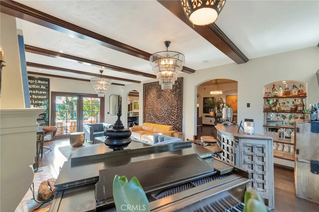 French doors lead directly out to the resort style backyard