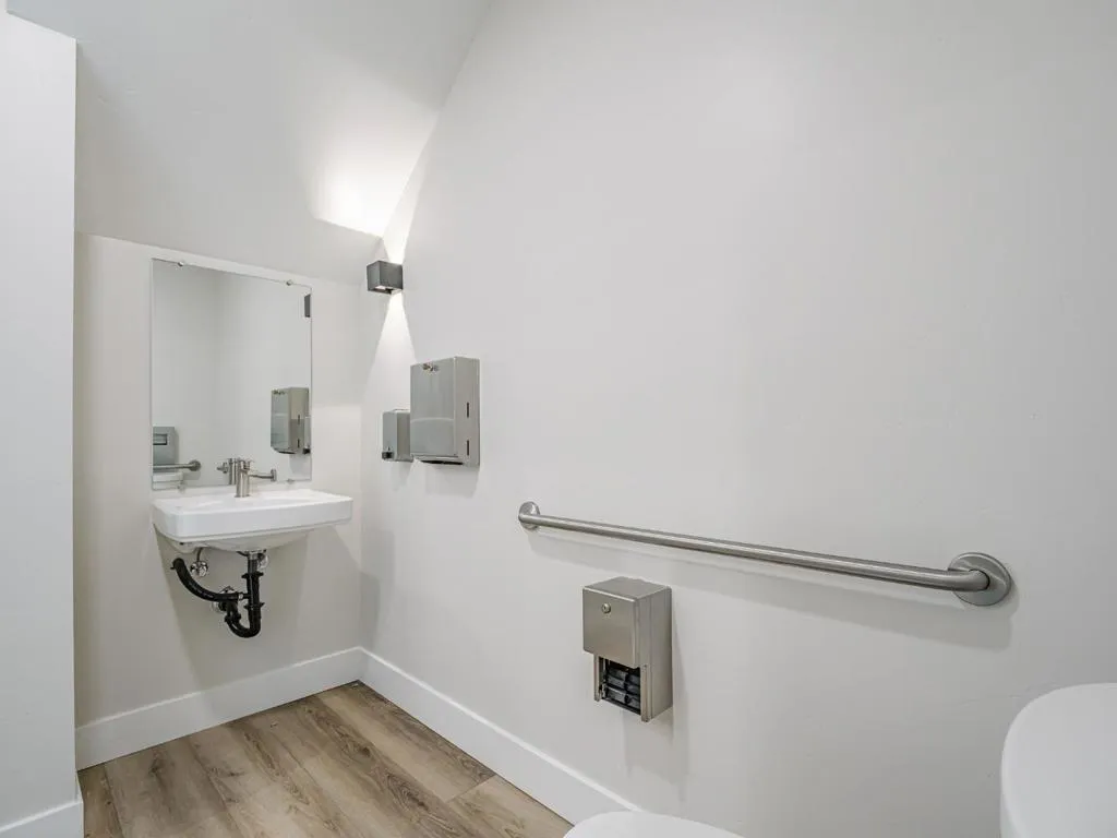 Accessible half bathroom for clients/customers