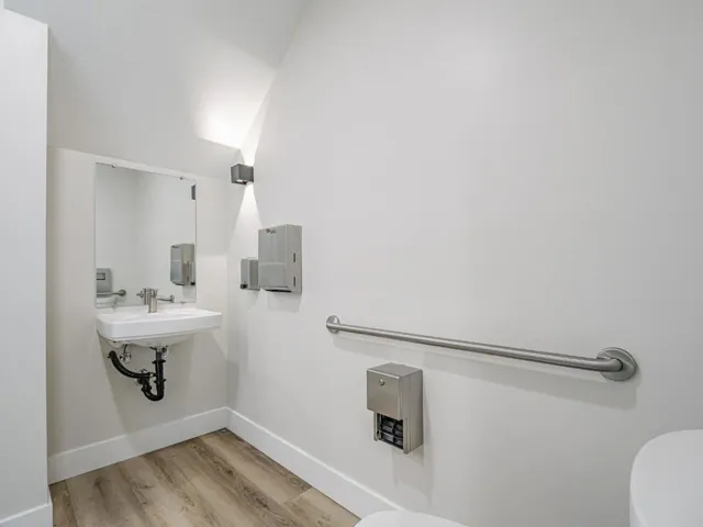 Accessible half bathroom for clients/customers