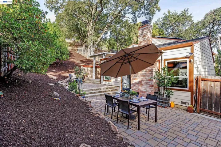 Private patio outside French door to Dining Room