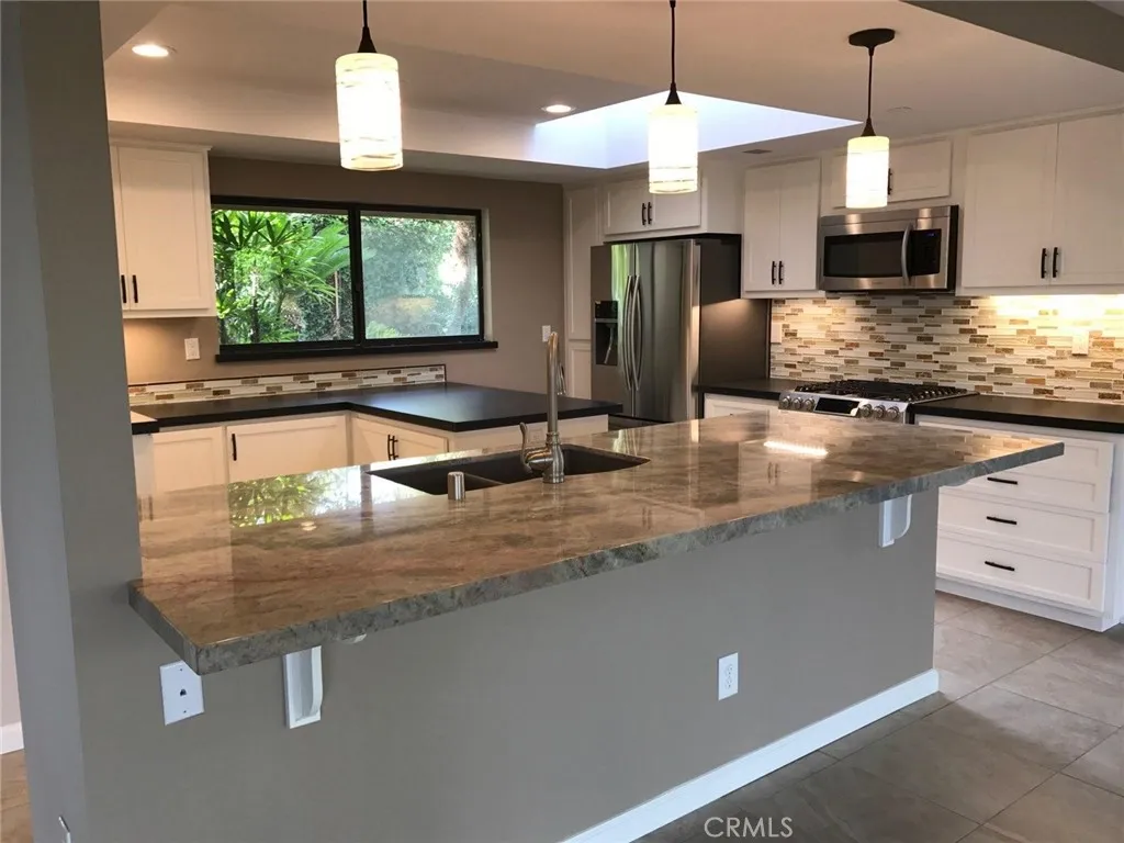 Open kitchen with great room.