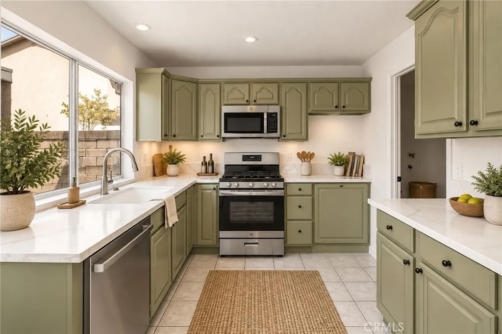 Virtually staged kitchen. Virtually staged kitchen.