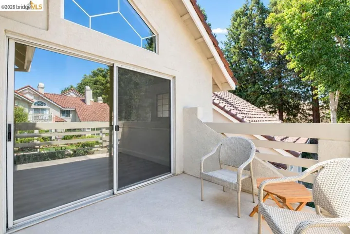 Sliding glass door access to a private balcony