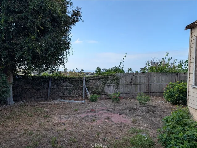 backyard, fence and overgrowth blocking the beautiful views