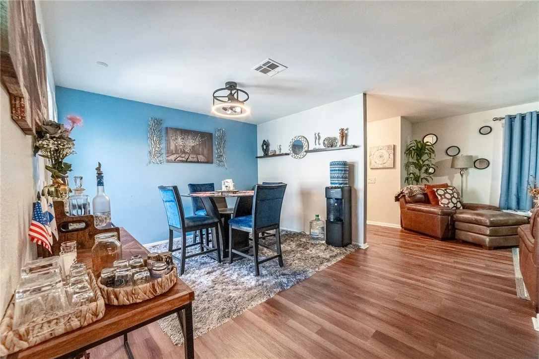 dining area and living room