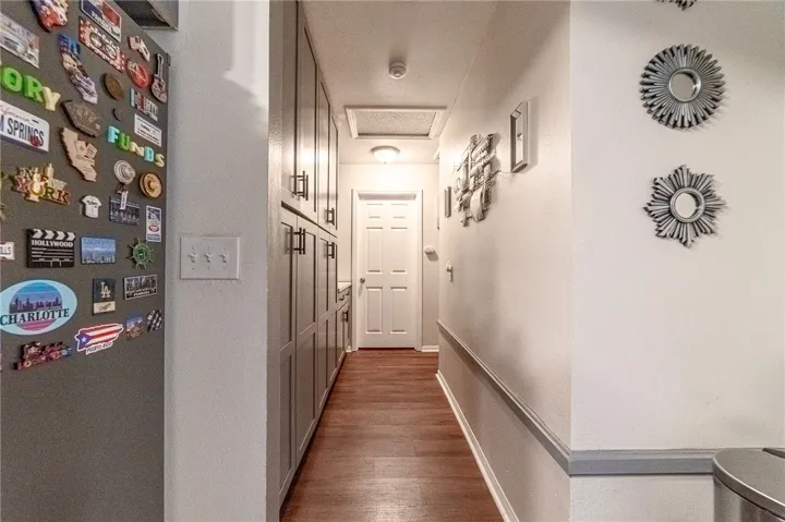 down the hall to the bedrooms and bathooms