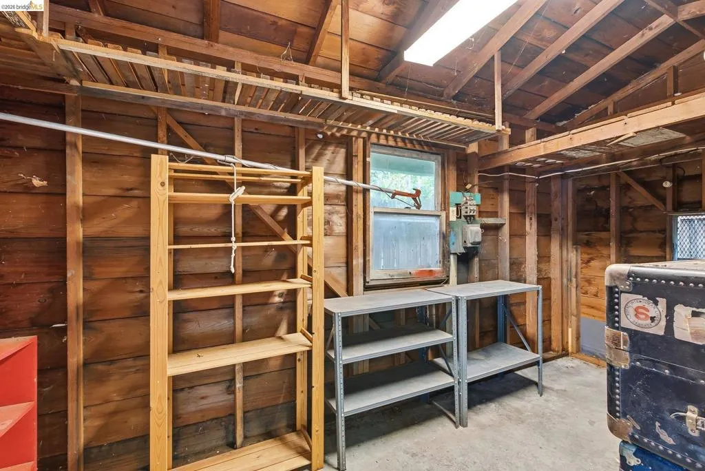 Inside the storage shed