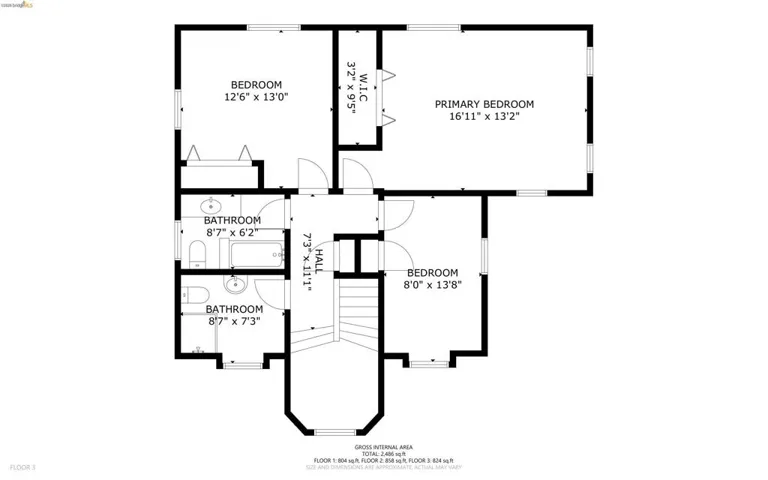 Upper level floor plan