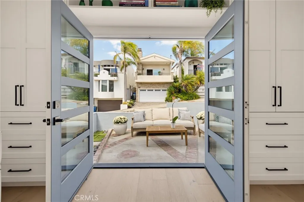 Open the French doors for indoor/ outdoor living Open the French doors for indoor/ outdoor living