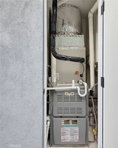Newer HVAC system in it's own closet outside, giving you cool AC inside. Mechanical equipment has never looked more beautiful ;)