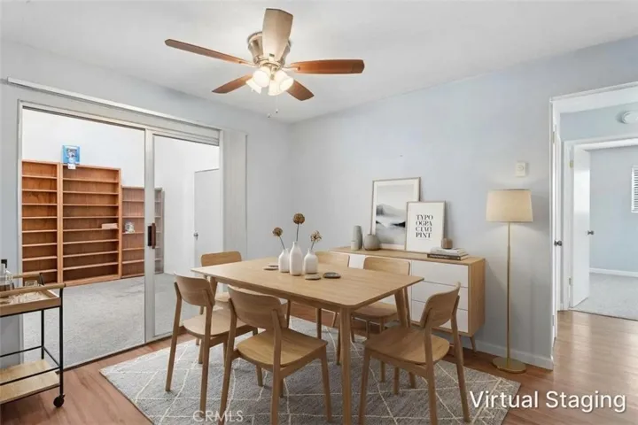 Dining room virtually staged