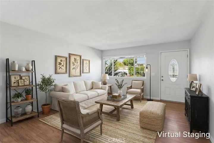 Living room virtually staged