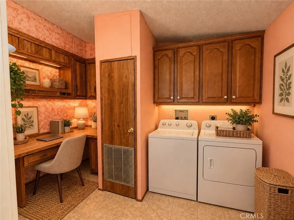 Laundry Room Area with separate Built-in Desk Area. Laundry Room Area with separate Built-in Desk Area.